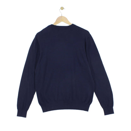 Mens Jumper Crew Neck Knit Cotton Wool