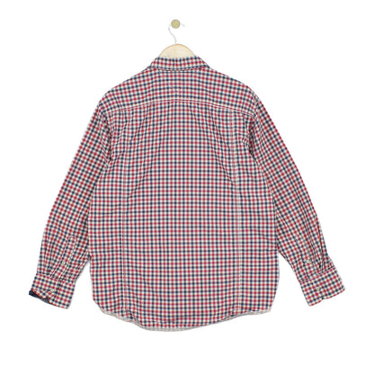 Mens Check Shirt Long Sleeve Snap