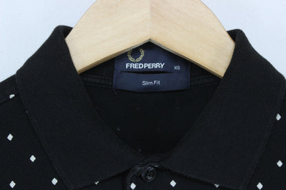 Mens Polka Dot Polo Shirt Slim Fit Short Sleeve
