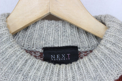 Mens Jumper Chunky Knit Patterned Wool
