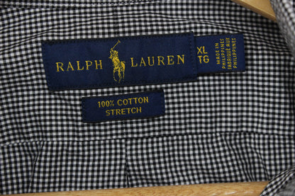 Mens Check Shirt Button Up Long Sleeve