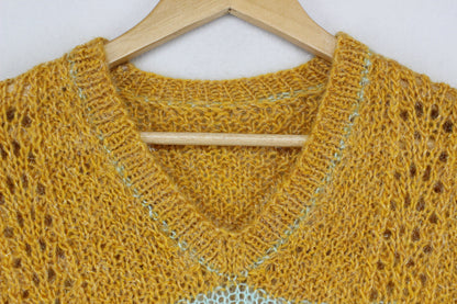 Womens Vest Jumper Retro Mohair Wool