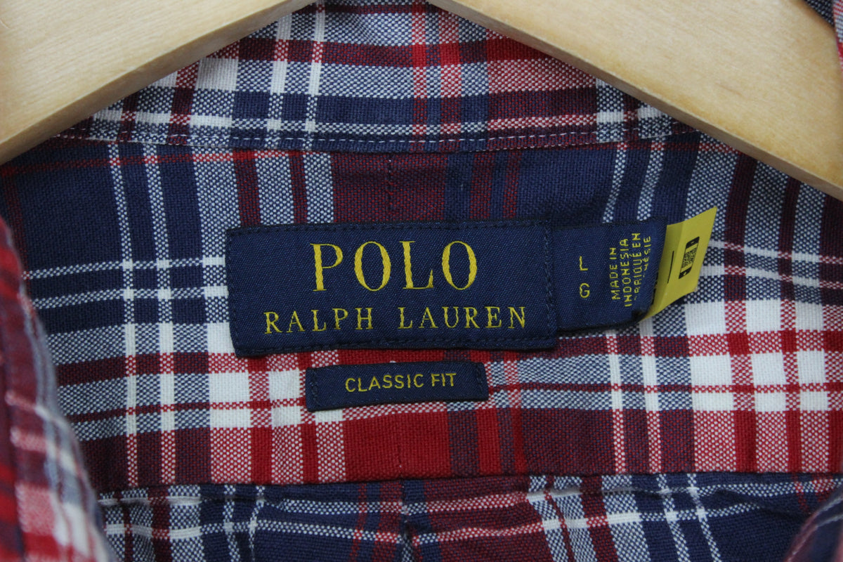 Mens Plaid Shirt Classic Fit Button Up
