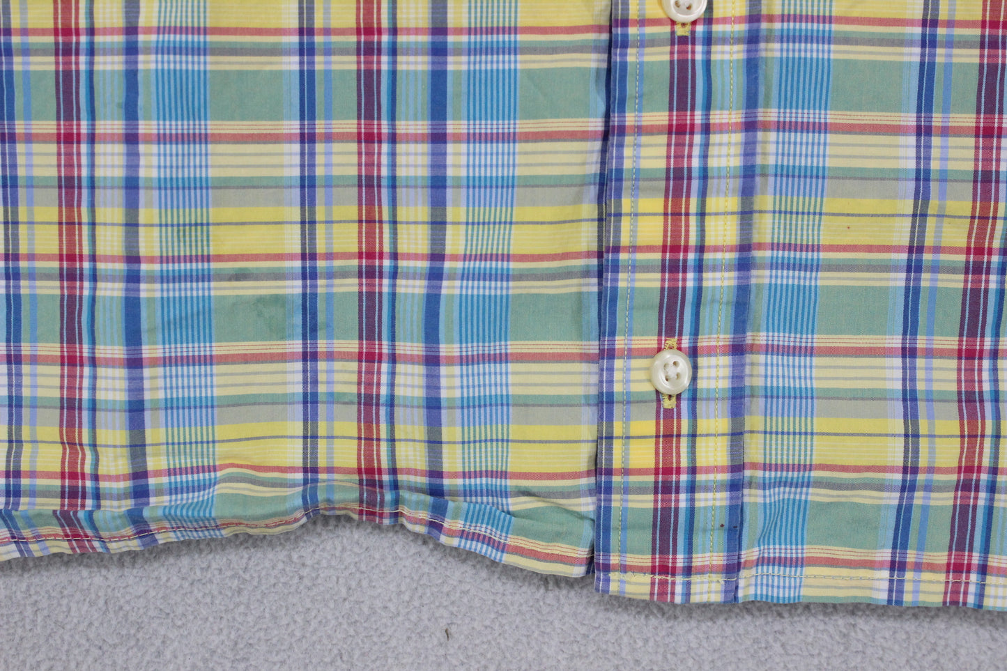 Mens Plaid Shirt Short Sleeve Slim Fit Boxy