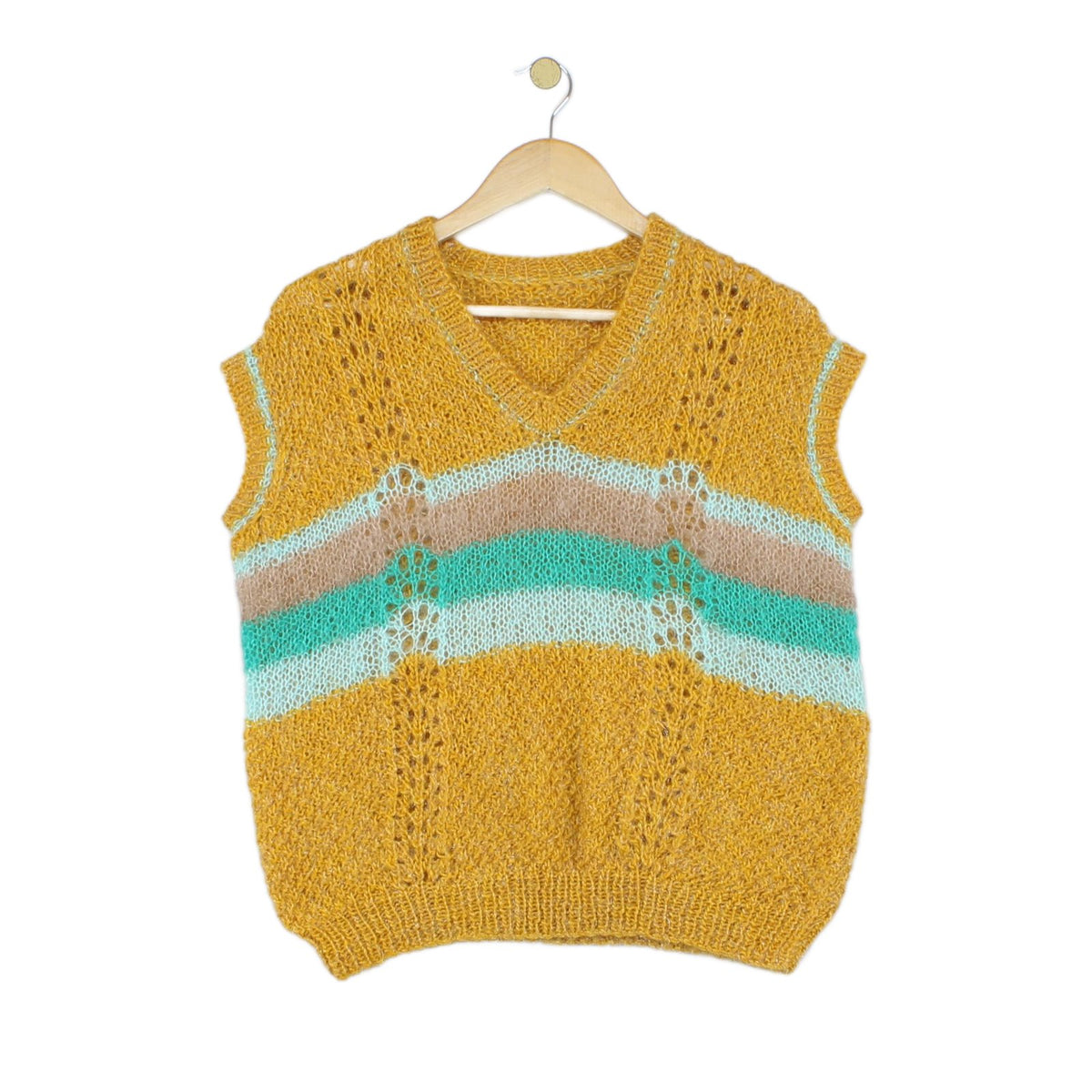 Womens Vest Jumper Retro Mohair Wool
