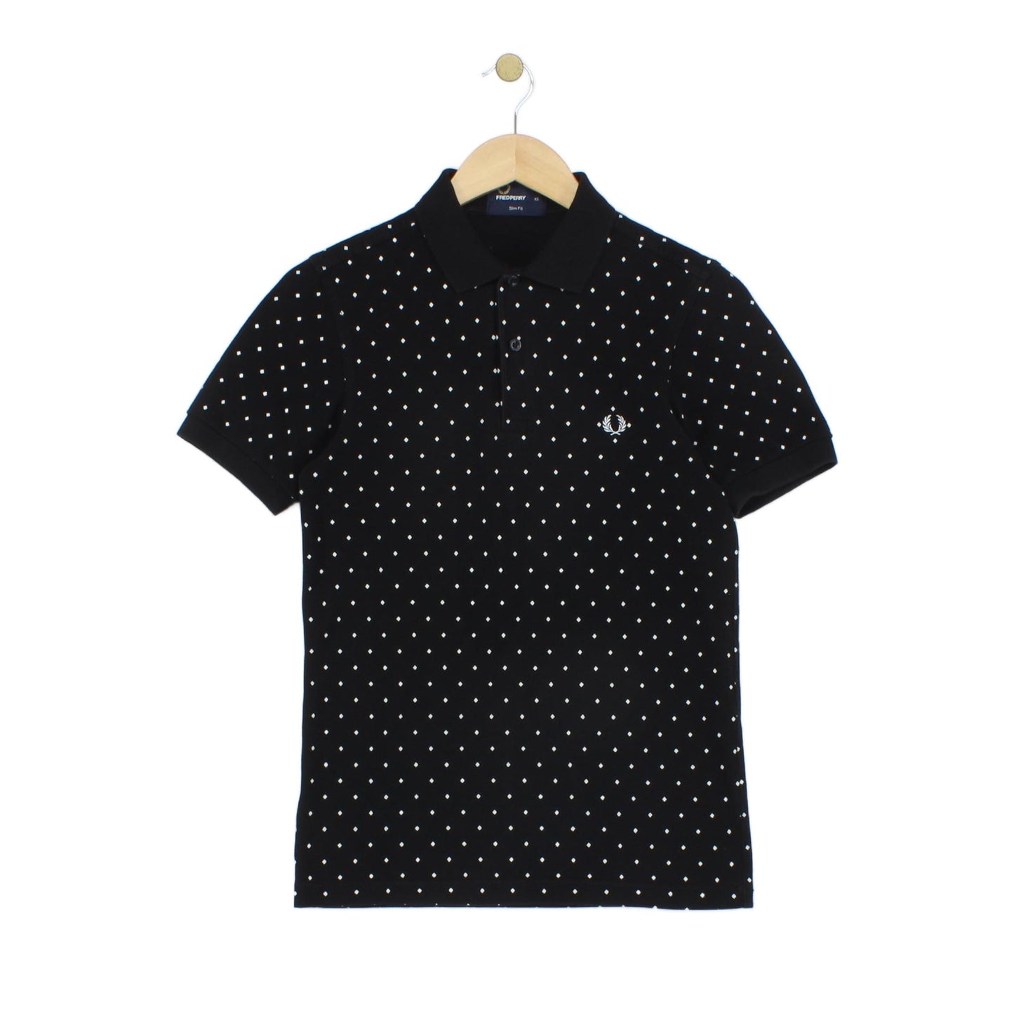 Mens Polka Dot Polo Shirt Slim Fit Short Sleeve
