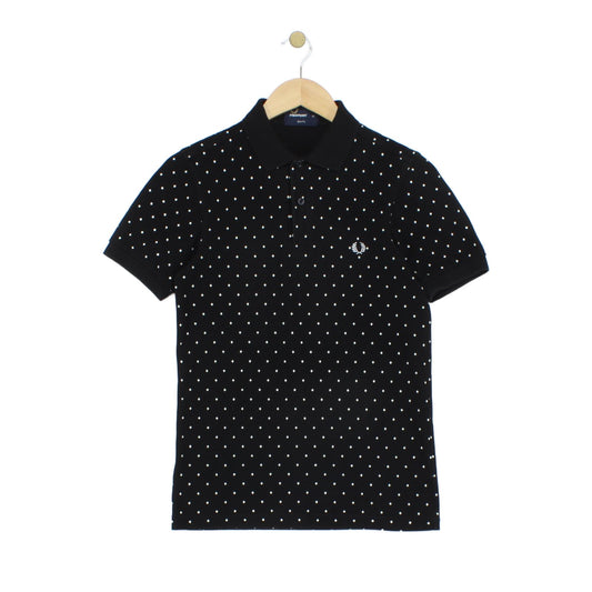 Mens Polka Dot Polo Shirt Slim Fit Short Sleeve