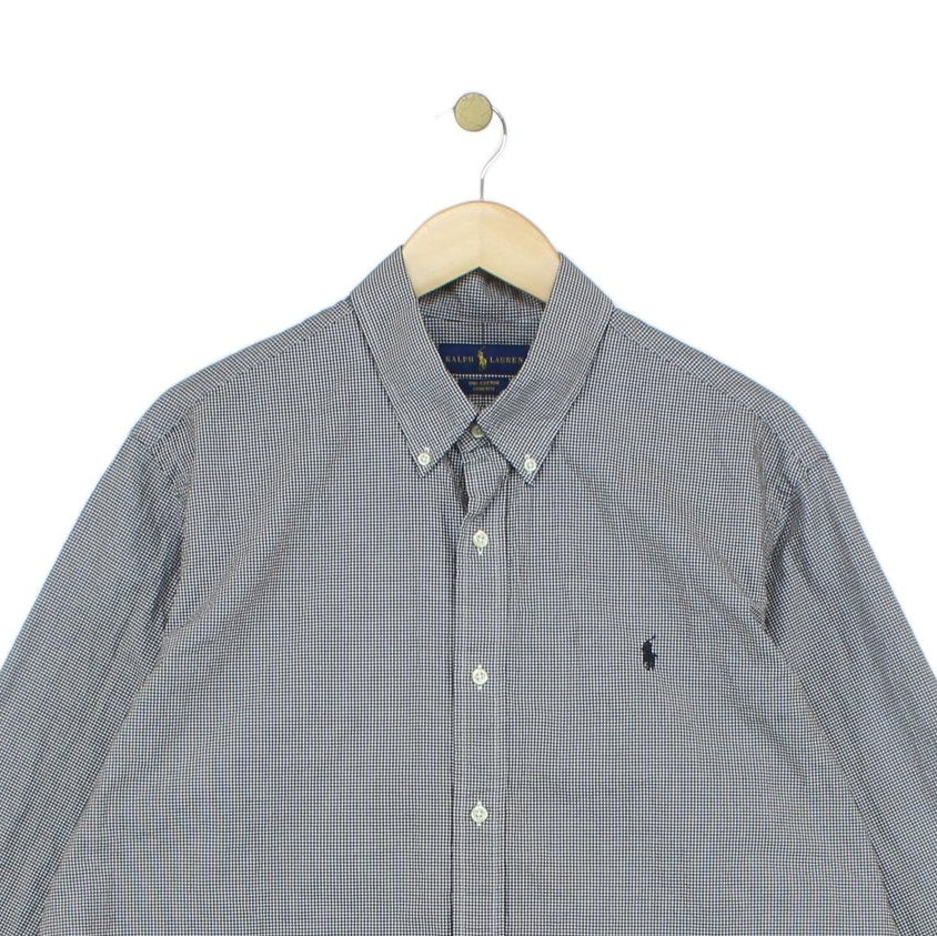 Mens Check Shirt Button Up Long Sleeve