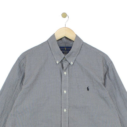 Mens Check Shirt Button Up Long Sleeve