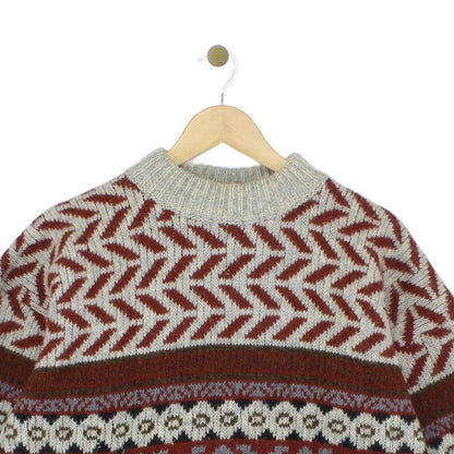 Mens Jumper Chunky Knit Patterned Wool