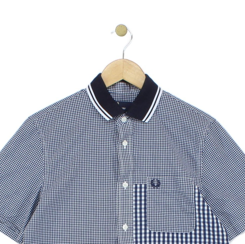 Mens Check Shirt Gingham Short Sleeve