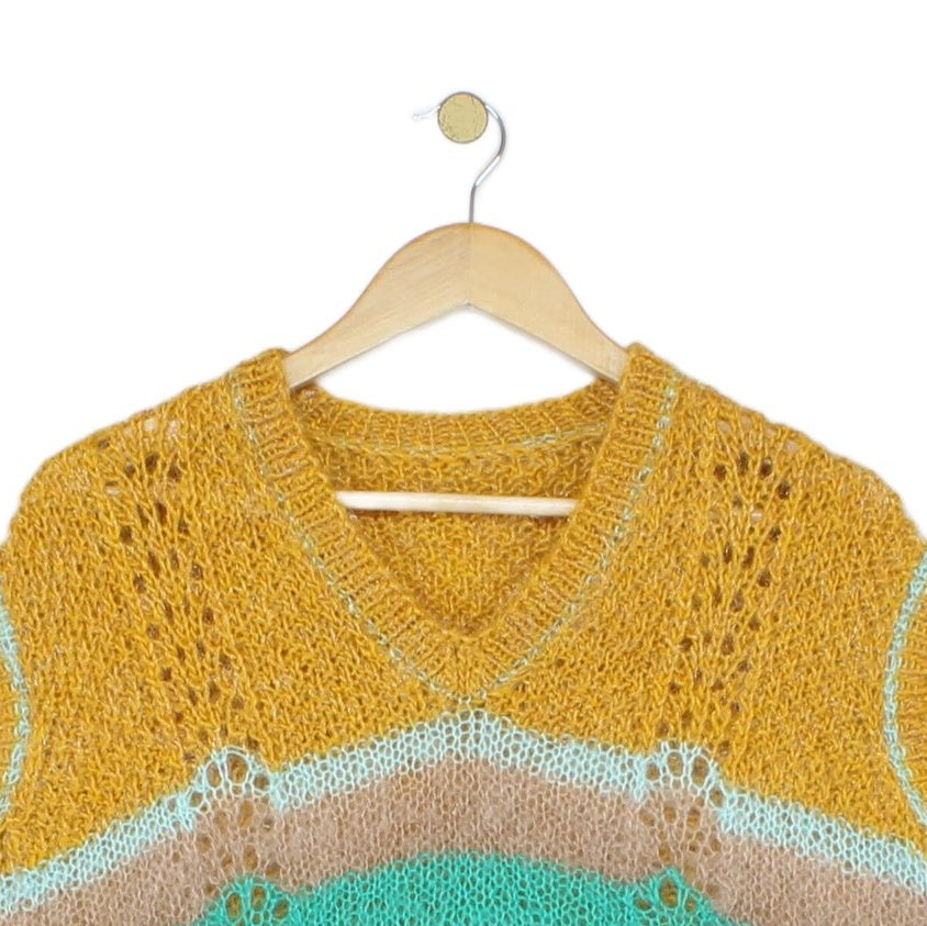 Womens Vest Jumper Retro Mohair Wool