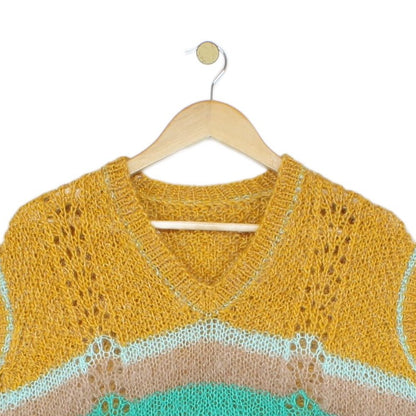 Womens Vest Jumper Retro Mohair Wool