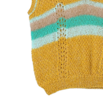 Womens Vest Jumper Retro Mohair Wool