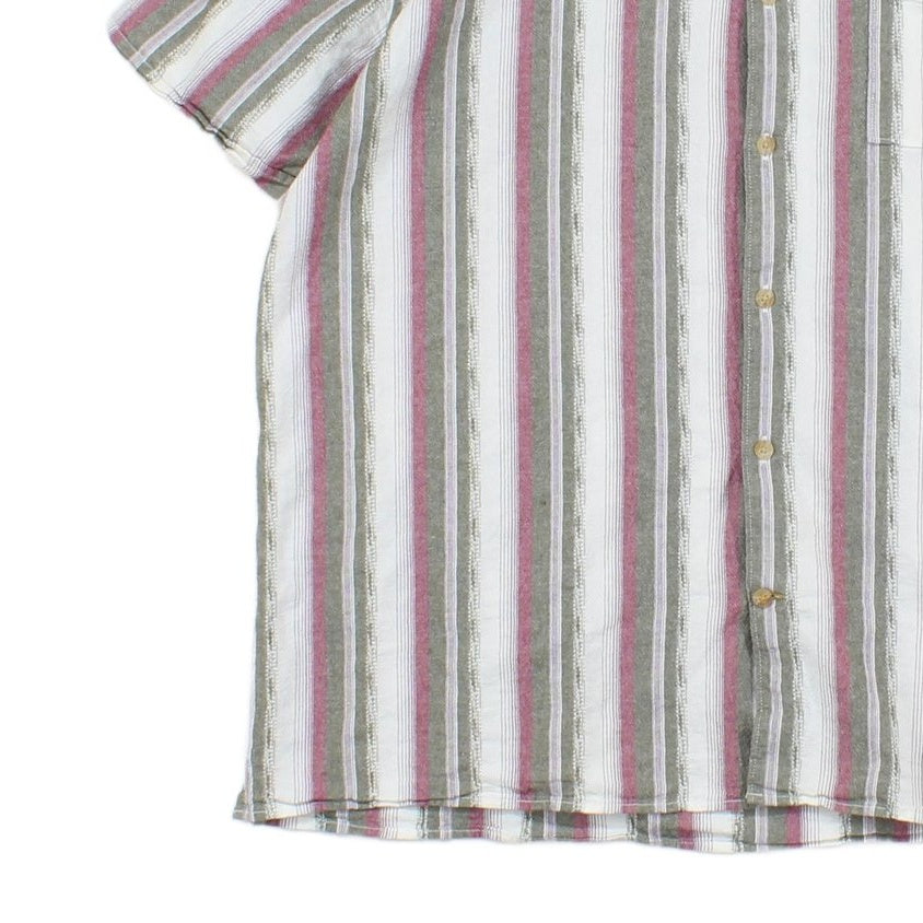 Mens Striped Shirt Short Sleeve Relaxed Fit