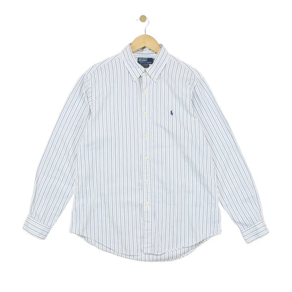 Mens Striped Shirt Custom Fit Button Down