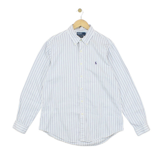 Mens Striped Shirt Custom Fit Button Down
