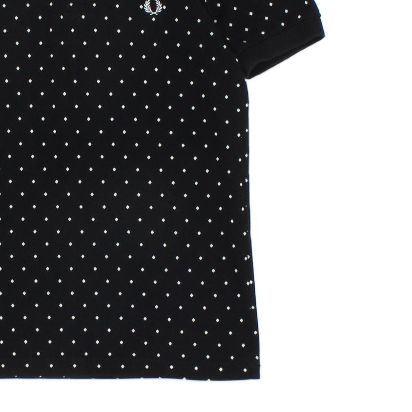 Mens Polka Dot Polo Shirt Slim Fit Short Sleeve