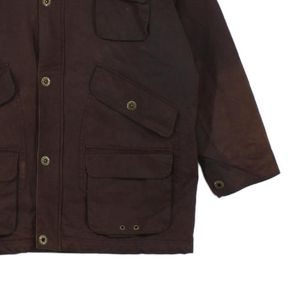 Mens Waxed Jacket Corduroy Collar Plaid Lining