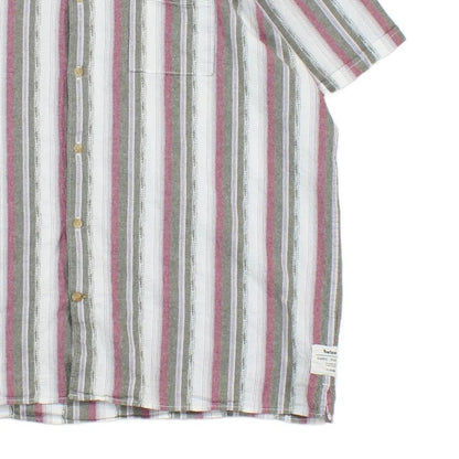 Mens Striped Shirt Short Sleeve Relaxed Fit