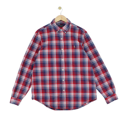 Mens Plaid Shirt Classic Fit Button Up