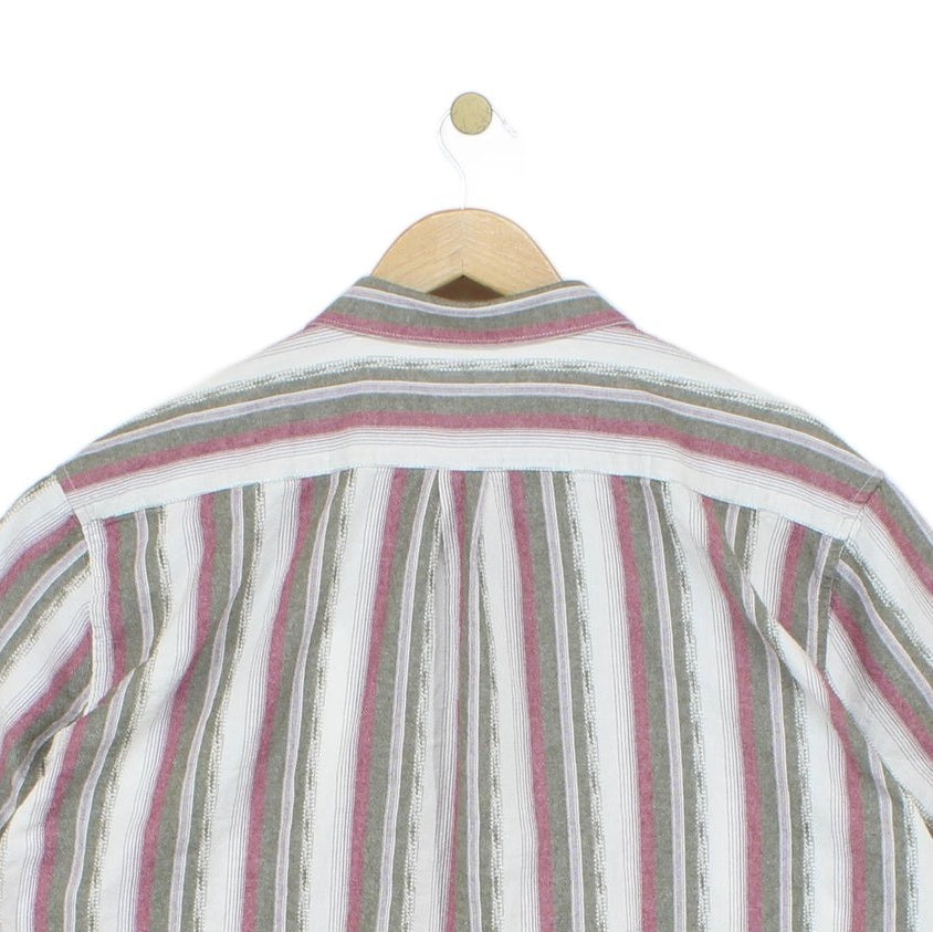 Mens Striped Shirt Short Sleeve Relaxed Fit