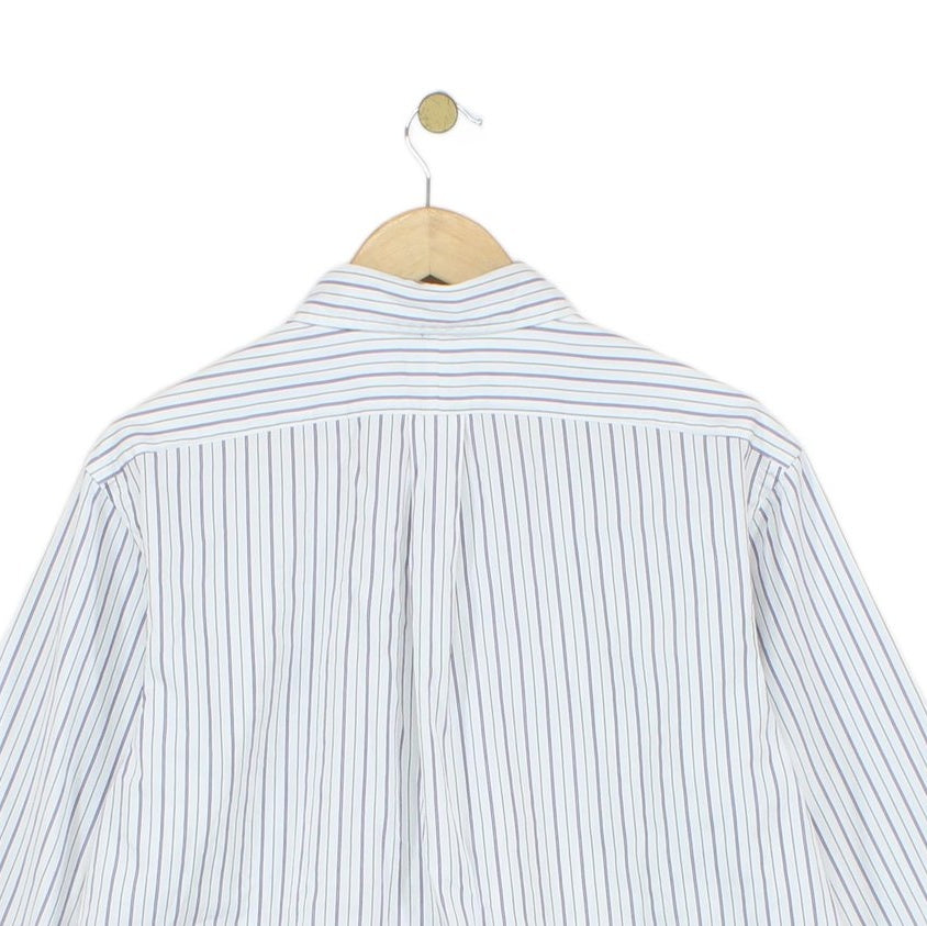 Mens Striped Shirt Custom Fit Button Down