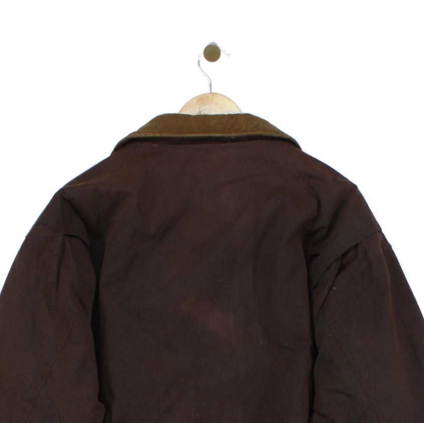 Mens Waxed Jacket Corduroy Collar Plaid Lining