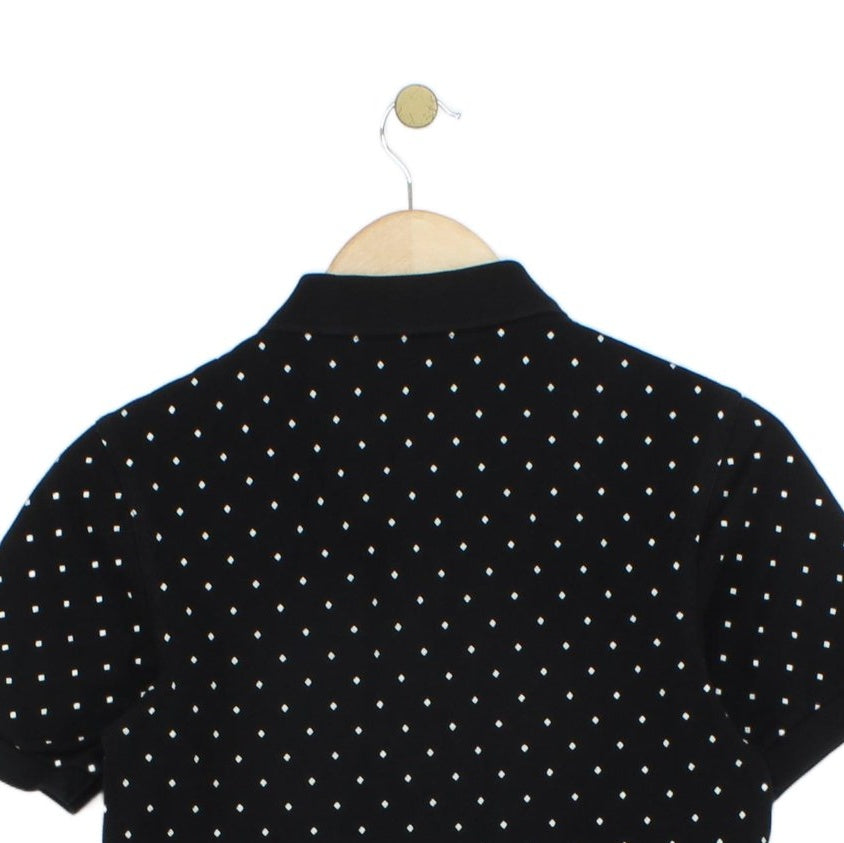 Mens Polka Dot Polo Shirt Slim Fit Short Sleeve