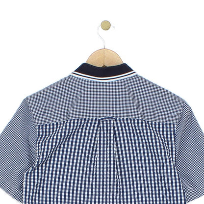 Mens Check Shirt Gingham Short Sleeve