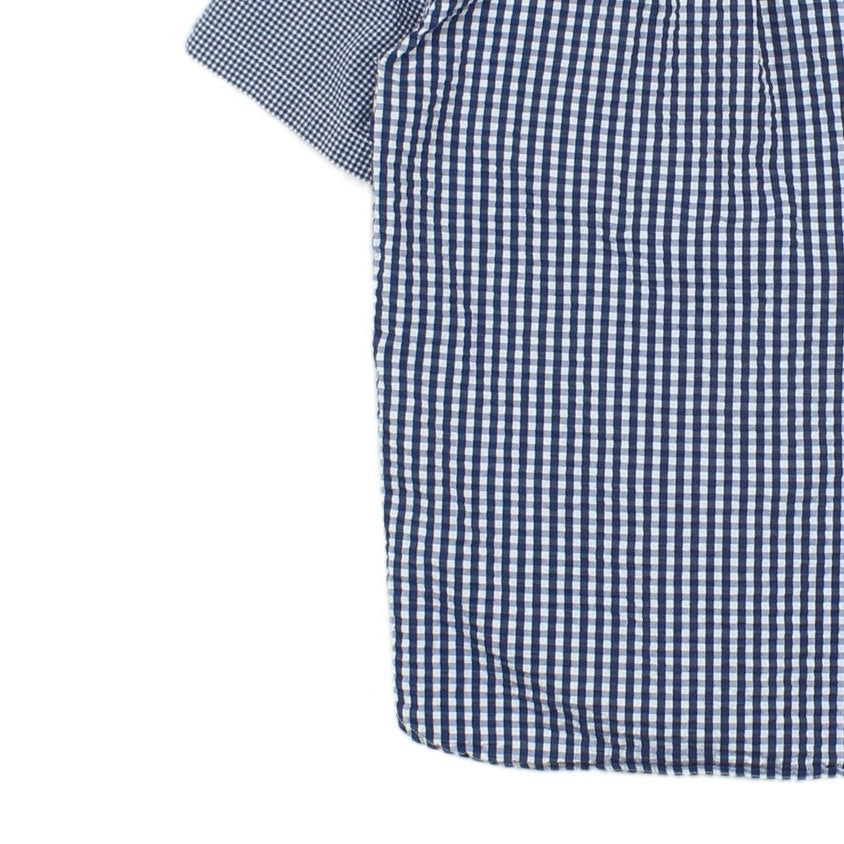 Mens Check Shirt Gingham Short Sleeve