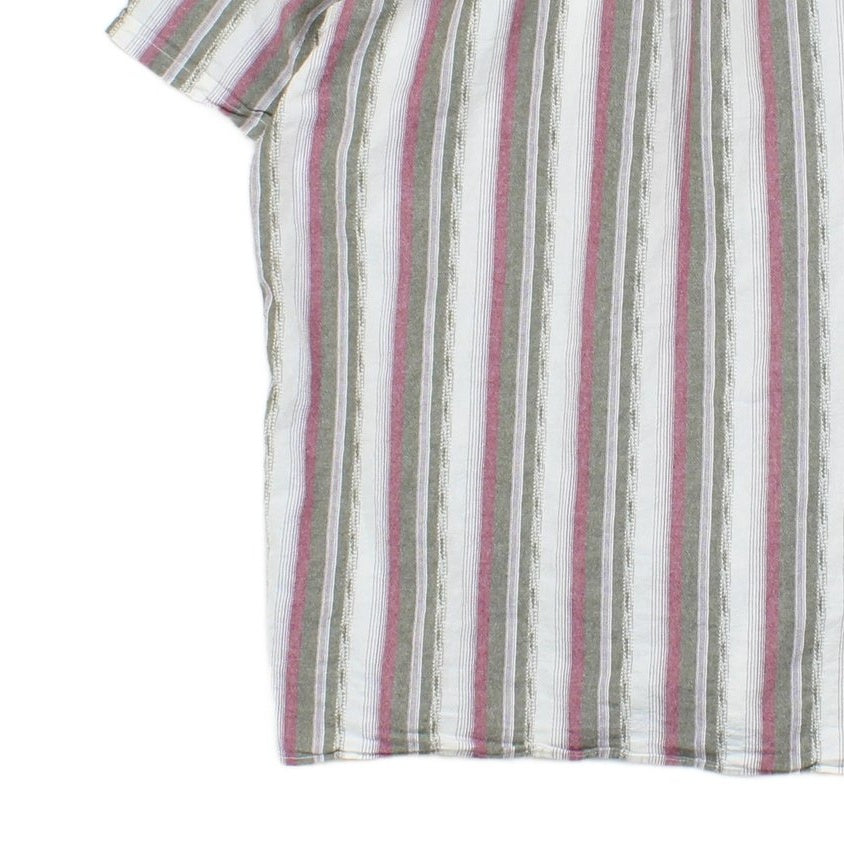 Mens Striped Shirt Short Sleeve Relaxed Fit