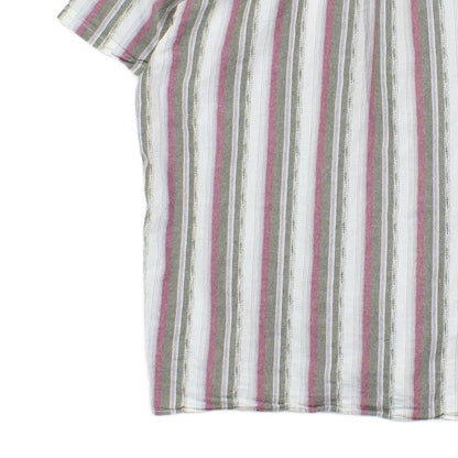 Mens Striped Shirt Short Sleeve Relaxed Fit