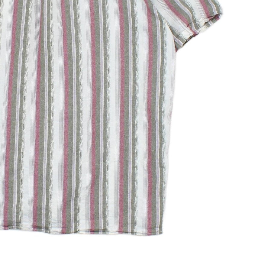 Mens Striped Shirt Short Sleeve Relaxed Fit