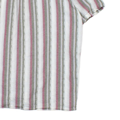 Mens Striped Shirt Short Sleeve Relaxed Fit