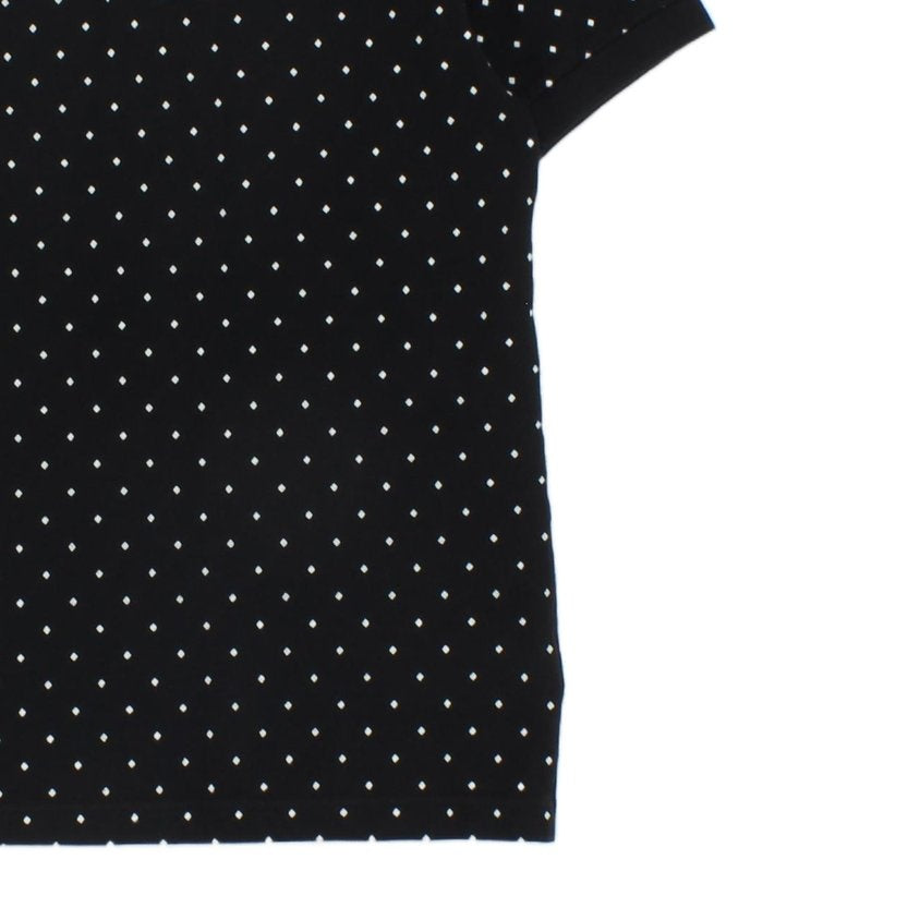 Mens Polka Dot Polo Shirt Slim Fit Short Sleeve