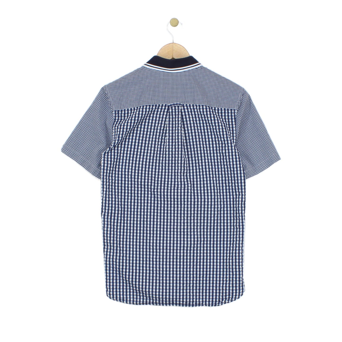 Mens Check Shirt Gingham Short Sleeve