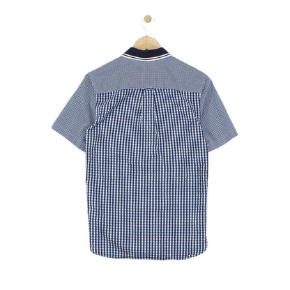 Mens Check Shirt Gingham Short Sleeve