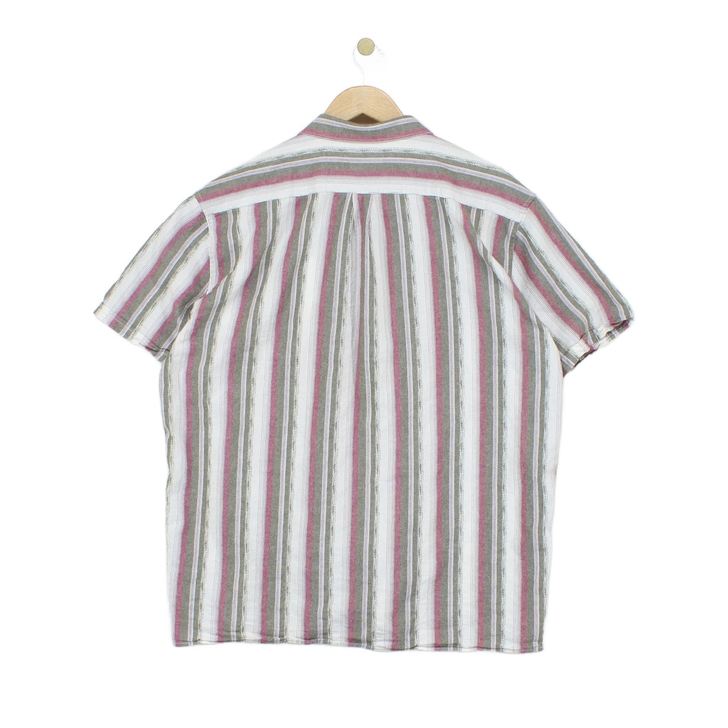 Mens Striped Shirt Short Sleeve Relaxed Fit