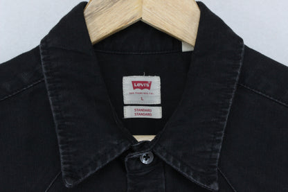 Mens Denim Shirt Button Up Long Sleeve
