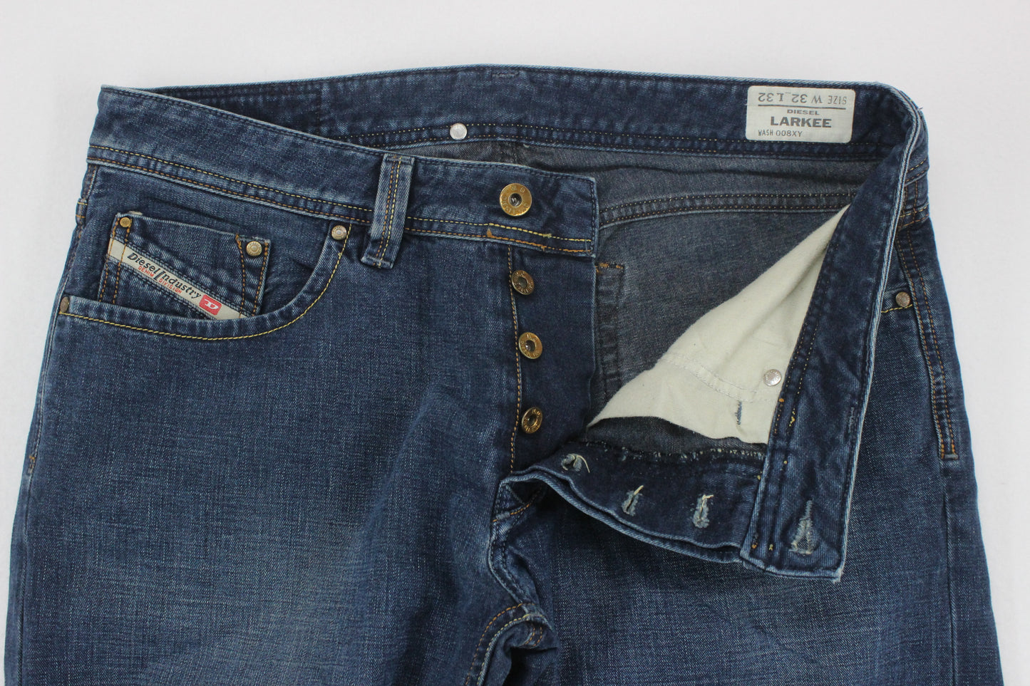 Mens Larkee Jeans Regular Straight Denim Straight