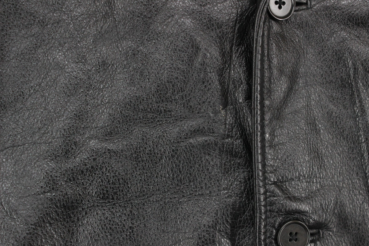 Mens Leather Jacket Single Breasted