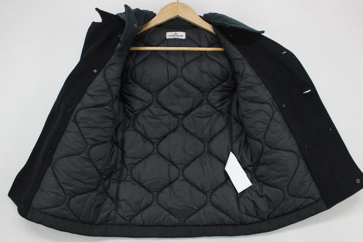 Boys Pea Coat Hooded Wool Blend
