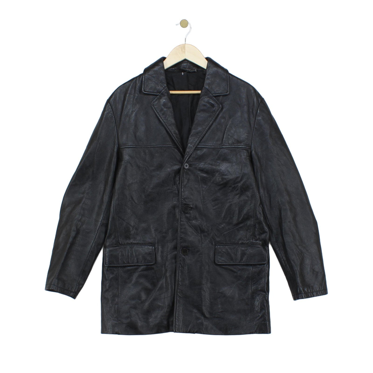 Mens Leather Jacket Single Breasted