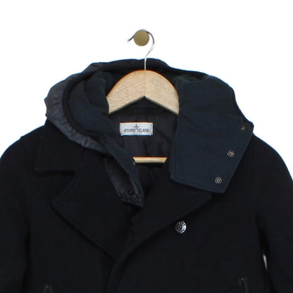 Boys Pea Coat Hooded Wool Blend