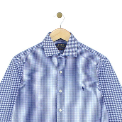 Mens Check Shirt Custom Fit Long Sleeve Button Up