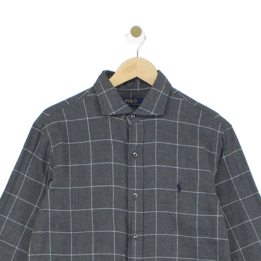 Mens Check Shirt Custom Fit Long Sleeve Plaid