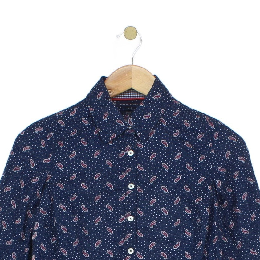 Womens Paisley Shirt Fitted Long Sleeve