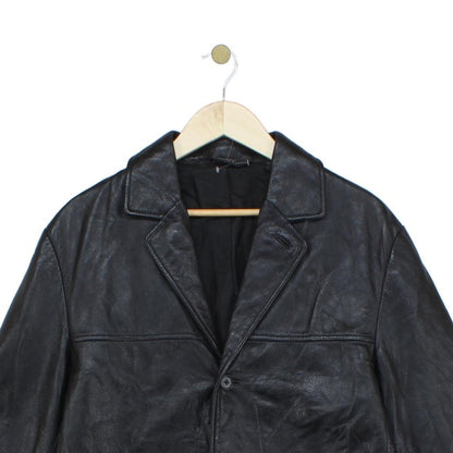 Mens Leather Jacket Single Breasted