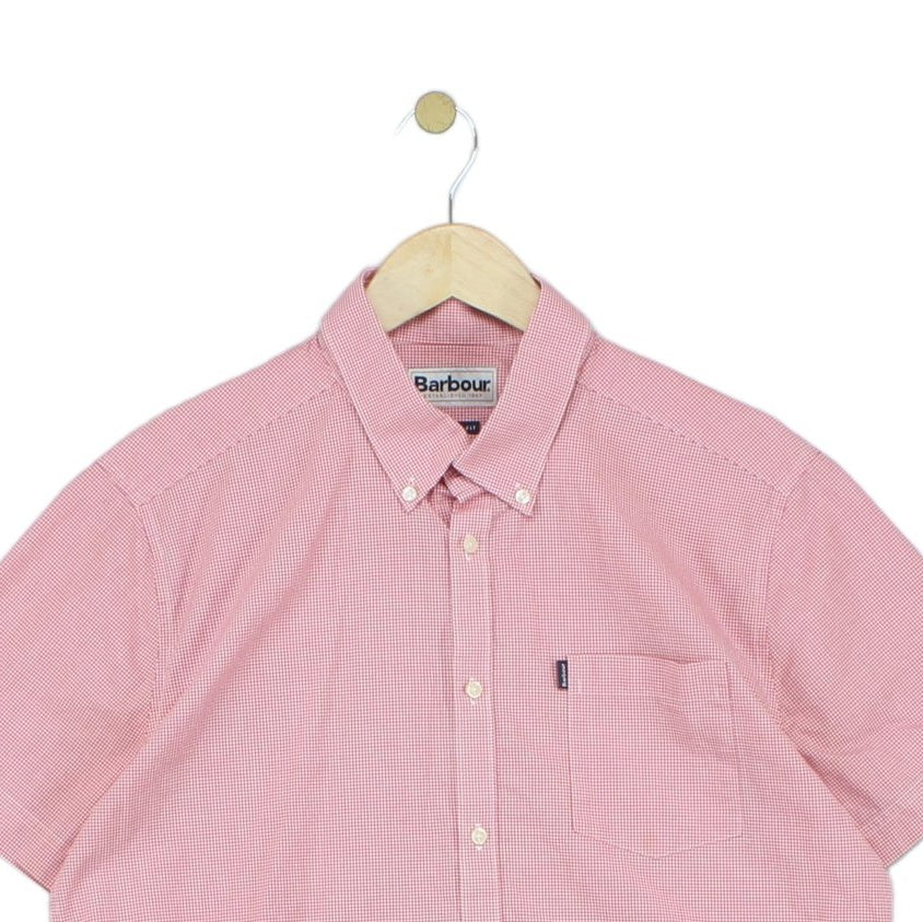 Mens Shirt Short Sleeve Tailored Button Up Check
